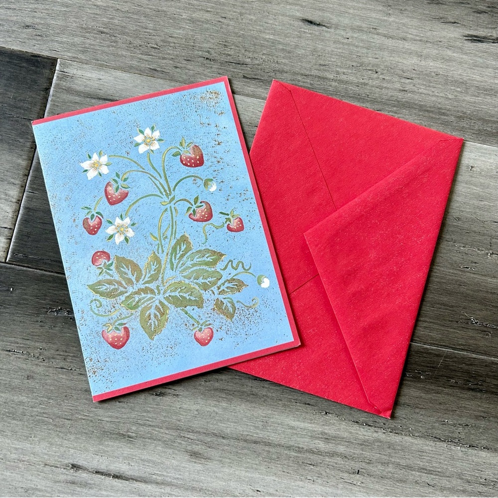 💸 5/20 New Unused Vintage Strawberry Birthday Card ft Art by Pamela Silin-Palmer